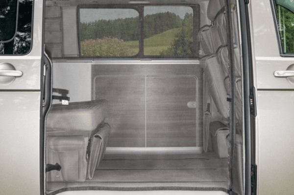 100150114 - FLYOUT Moustiquaire ouverture de la porte coulissante T6.1 / T6 Volkswagen California Ocean, Coast, Beach etT5 VW Confortline, Trendline, Beach (Beach à partir de 2011)