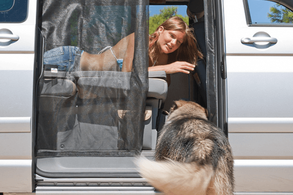 100150114 - FLYOUT Moustiquaire ouverture de la porte coulissante T6.1 / T6 Volkswagen California Ocean, Coast, Beach etT5 VW Confortline, Trendline, Beach (Beach à partir de 2011) – Image 2