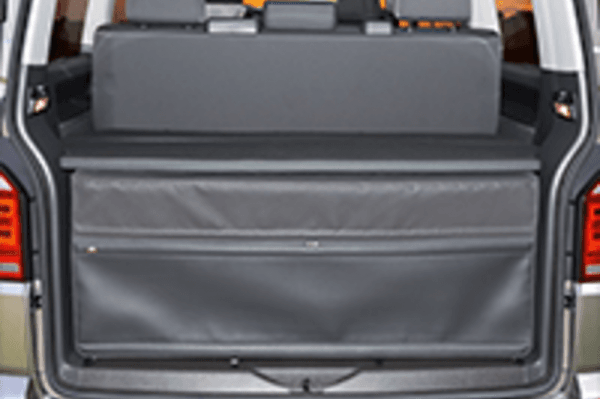 FLEXBAG Grand sac de rangement cache-coffre T6.1 / T6 / T5 Volkswagen California Beach / Multivan avec banquette 3 places - Noir Titane