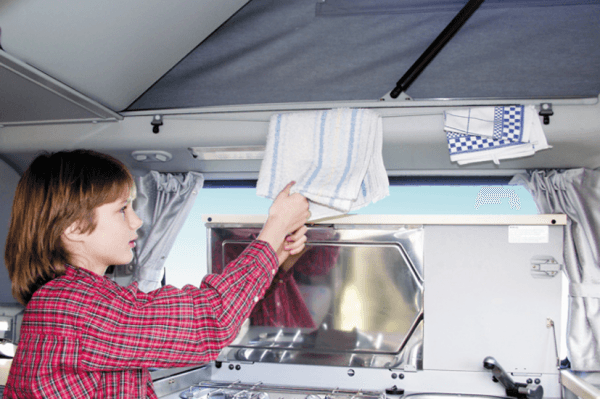 Jeu de 2 crochets porte serviette manteau avec corde étendage pour Volkswagen T4