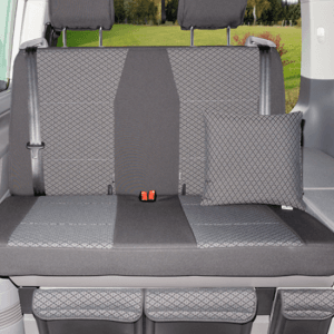 Housses de banquette arrière 2 places Volkswagen California T6/T6.1 California Beach Multivan Quadratic Titanium Black