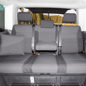 Housse de banquette arrière 3 places Volkswagen T6/T6.1 California Beach Multivan Quadratic Titanium Black