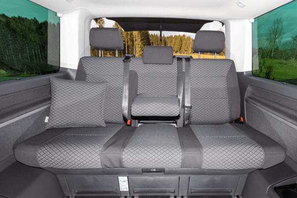 Housse de banquette arrière 3 places Volkswagen T6/T6.1 California Beach Multivan Quadratic Titanium Black
