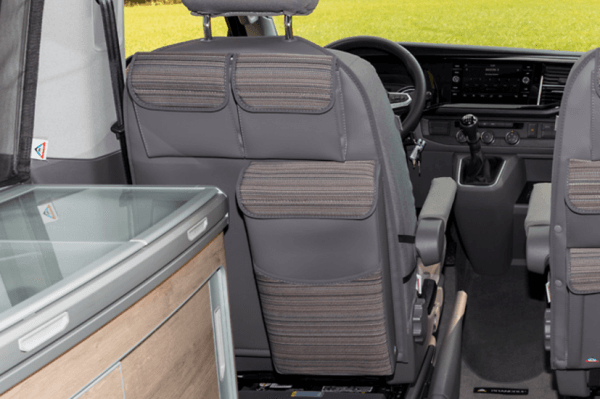 Dos de sièges MULTIBOX + 2 poches Volkswagen California T5/T6/T6.1 Mixed Dots Gris Palladium