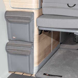 2 Poches de rangement arrière penderie Volkswagen California T6.1 Coast Océan Mixed Dots Gris Palladium