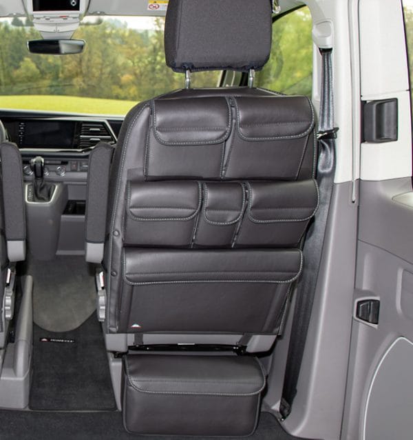 Dos de siège 6 poches California Beach Multivan T5/T6/T6.1 Noir Titane Cuir