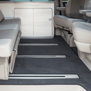 Tapis espace passager Volkswagen California T5/T6 Coast Ocean Noir Titane 3 Rails