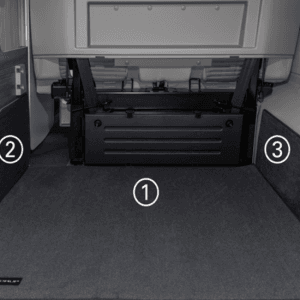 Tapis moquette protection penderie à gauche coffre California Volkswagen T5/T6 California Confort Coast Ocean