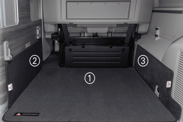 Tapis moquette protection penderie à gauche coffre California Volkswagen T5/T6 California Confort Coast Ocean