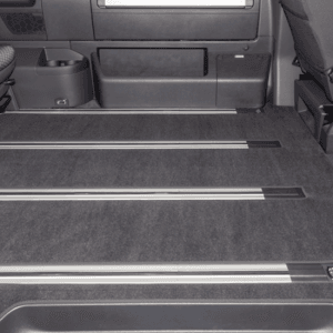 Tapis au sol en velours pour Multivan T6.1 California Beach Tour & Multivan Banquette 3 places 2 portes coulissantes Noir Titane