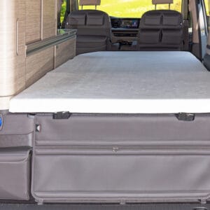 Drap-housse iXTEND ® pour lit pliant d'origine du VW T7 California Ocean / Coast, Peluche Nicki , dessin : blanc