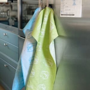 VW T1 Combi Torchon à vaisselle, 2 pièces - rouge/bleu - Plaisir d'offrir