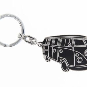 VOLKSWAGEN BUS VW T1 Combi Porte-clés, émail dur - Silhouette/Noir