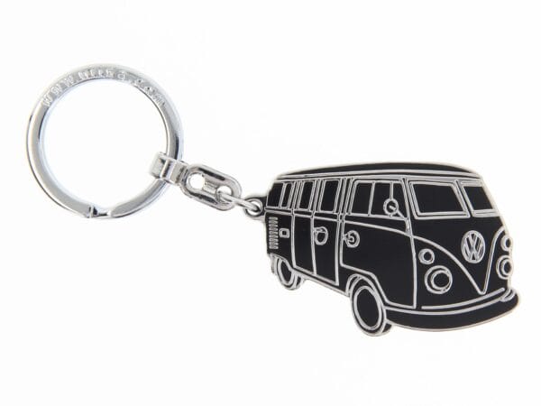 VOLKSWAGEN BUS VW T1 Combi Porte-clés, émail dur - Silhouette/Noir