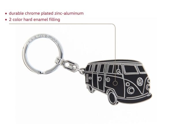 VOLKSWAGEN BUS VW T1 Combi Porte-clés, émail dur - Silhouette/Noir – Image 2
