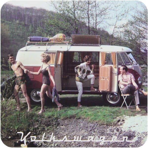 VW T1 BUS VW T1 Dessous de verre / Bouteille - 4 pièces - Modèle Vintage Unique – Image 6