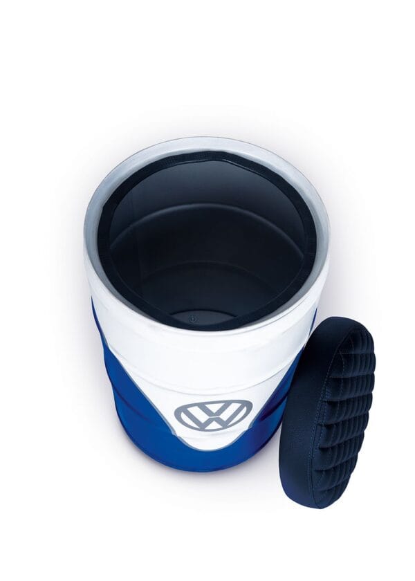 Tabouret Tonneau d’Huile VW T1 Bus  Bleu– Siège Rétro avec Espace de Rangement – Image 3