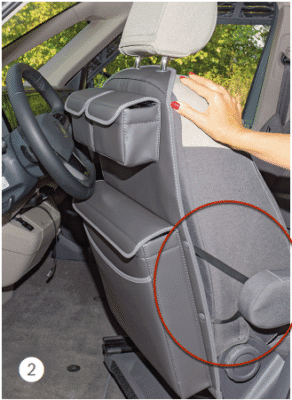 Guidage sangle UTILITY autour articulation accoudoir VW T7