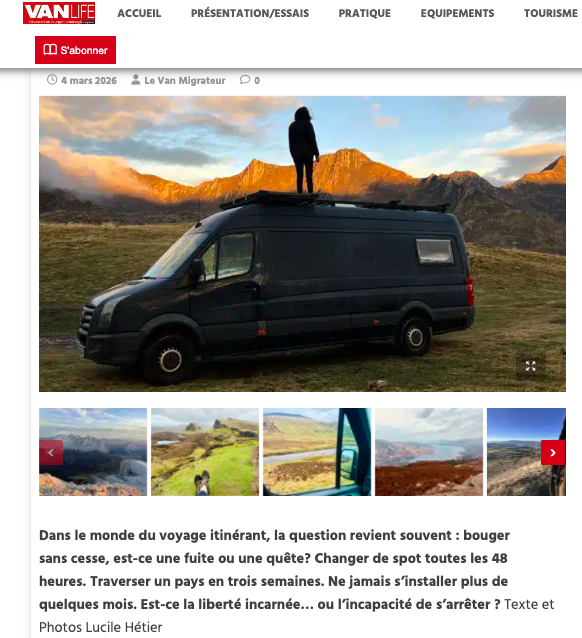 Article Vanlife philosophie