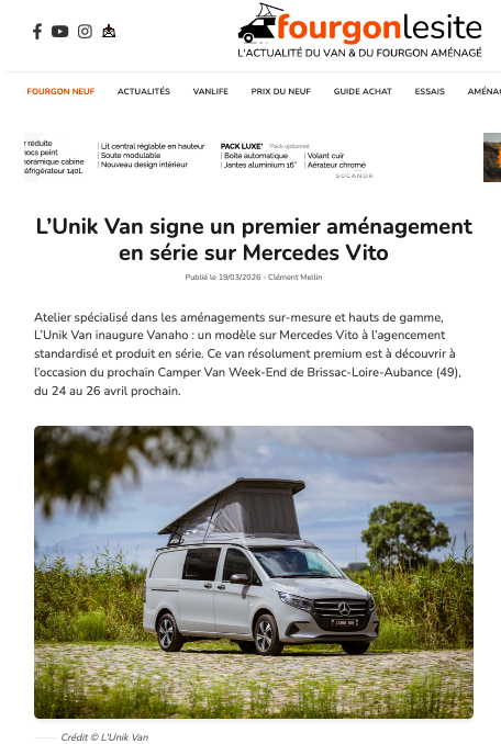 Vanaho L'Unik Van sur Mercedes Vito