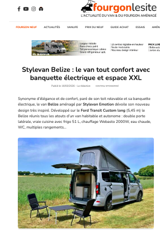 Stylevan Belize banquette motorisée