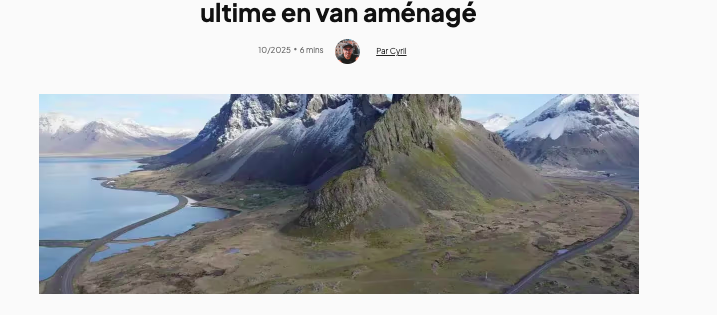Islande Roumanie destinations vanlife été 2026