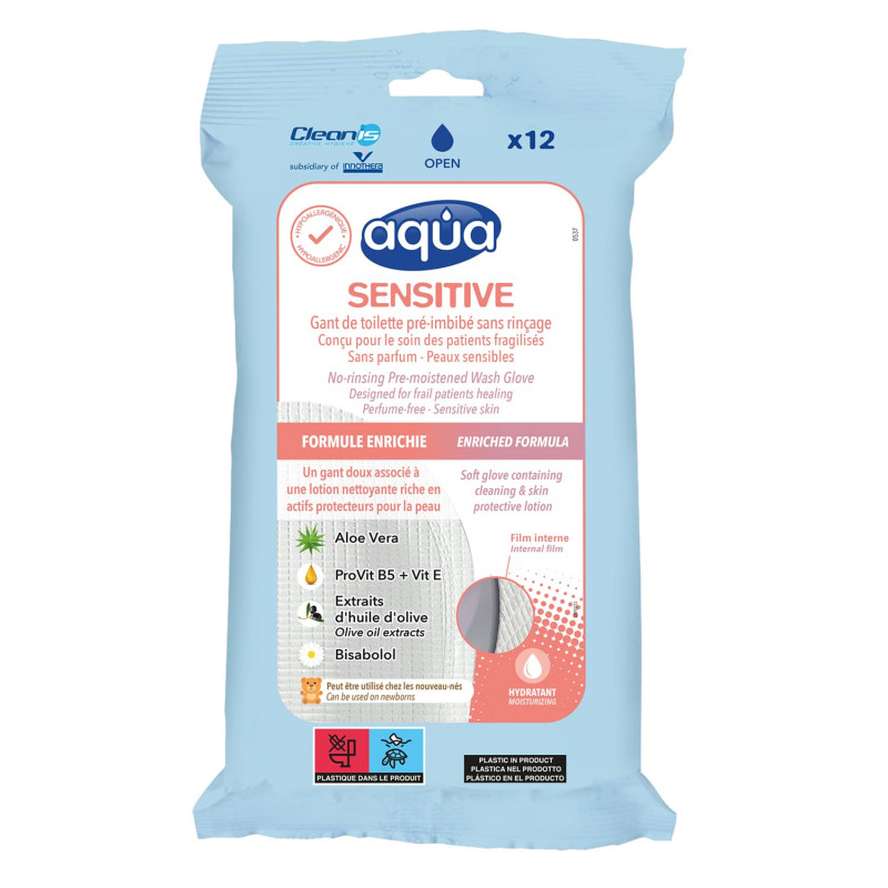 Gants Aqua Sensitive Cleanis peaux sensibles