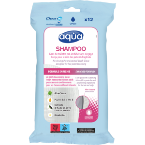 AQUA03 - Gants Aqua Shampoo Cleanis x12 - Lavage Cheveux Sans Eau Vanlife & Camping