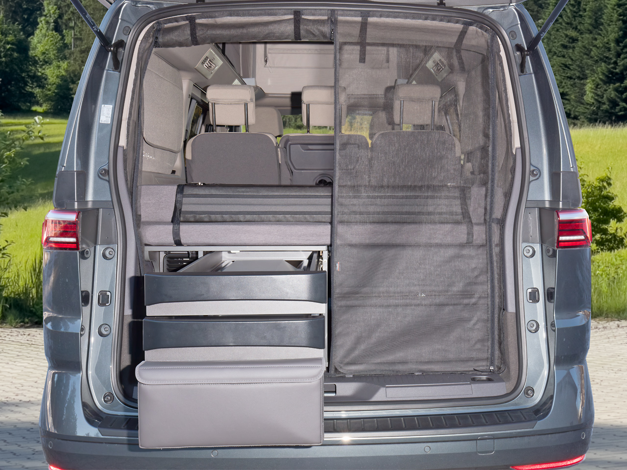 FLYOUT BRANDRUP hayon VW T7 California Beach Camper - détail fermeture éclair