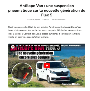 Antilope Van Flex 5 — suspension pneumatique VB-Air de série