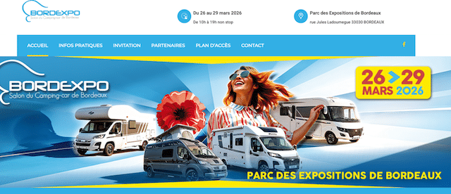 BordExpo Bordeaux 12e édition — 300 véhicules camping-cars vans Gironde 26-29 mars 2026