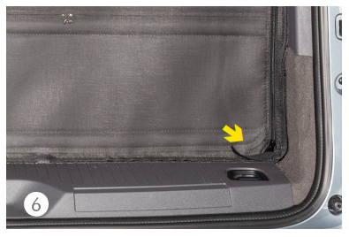 Installation finale fermeture éclair curseur velcro FLYOUT BRANDRUP hayon VW T7 California Ocean Coast — Fig. 6